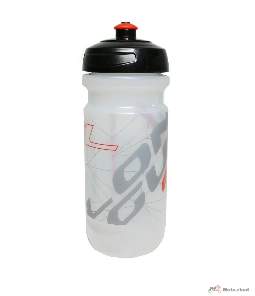 Bidon 600 ml Longus tesa transparentno-czerwony — ujęcie 1