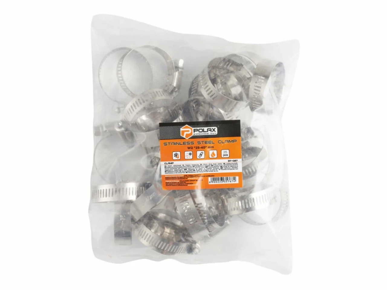 Opaska zaciskowa ślimakowa 25-40mm STAL NIERDZEWNA 25 szt. — ujęcie 2