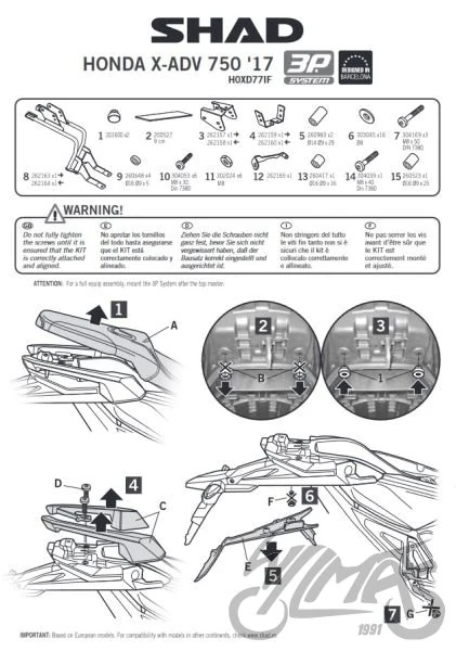 Stelaż kufra bocznego 3P SHAD do Hondy X-ADV — ujęcie 2