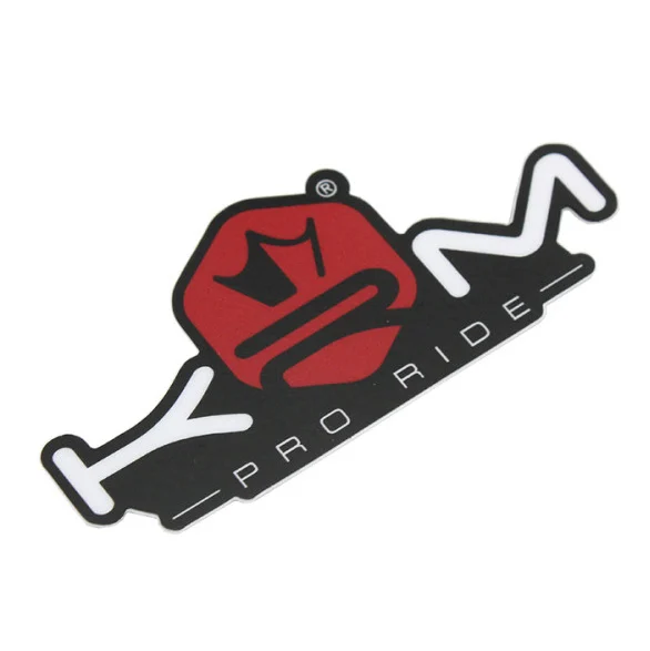 Naklejka KRM Pro Ride czarno czerwona 8 × 4 cm