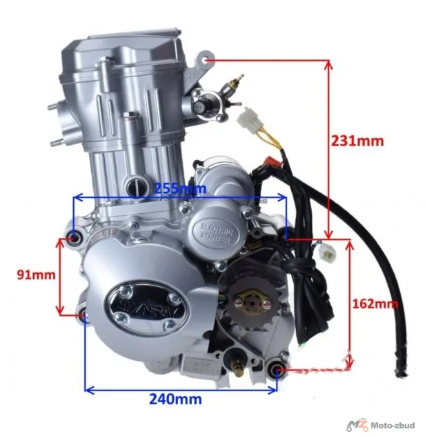 Silnik kpl. ATV 250ST-9E 167 mm woda — ujęcie 5