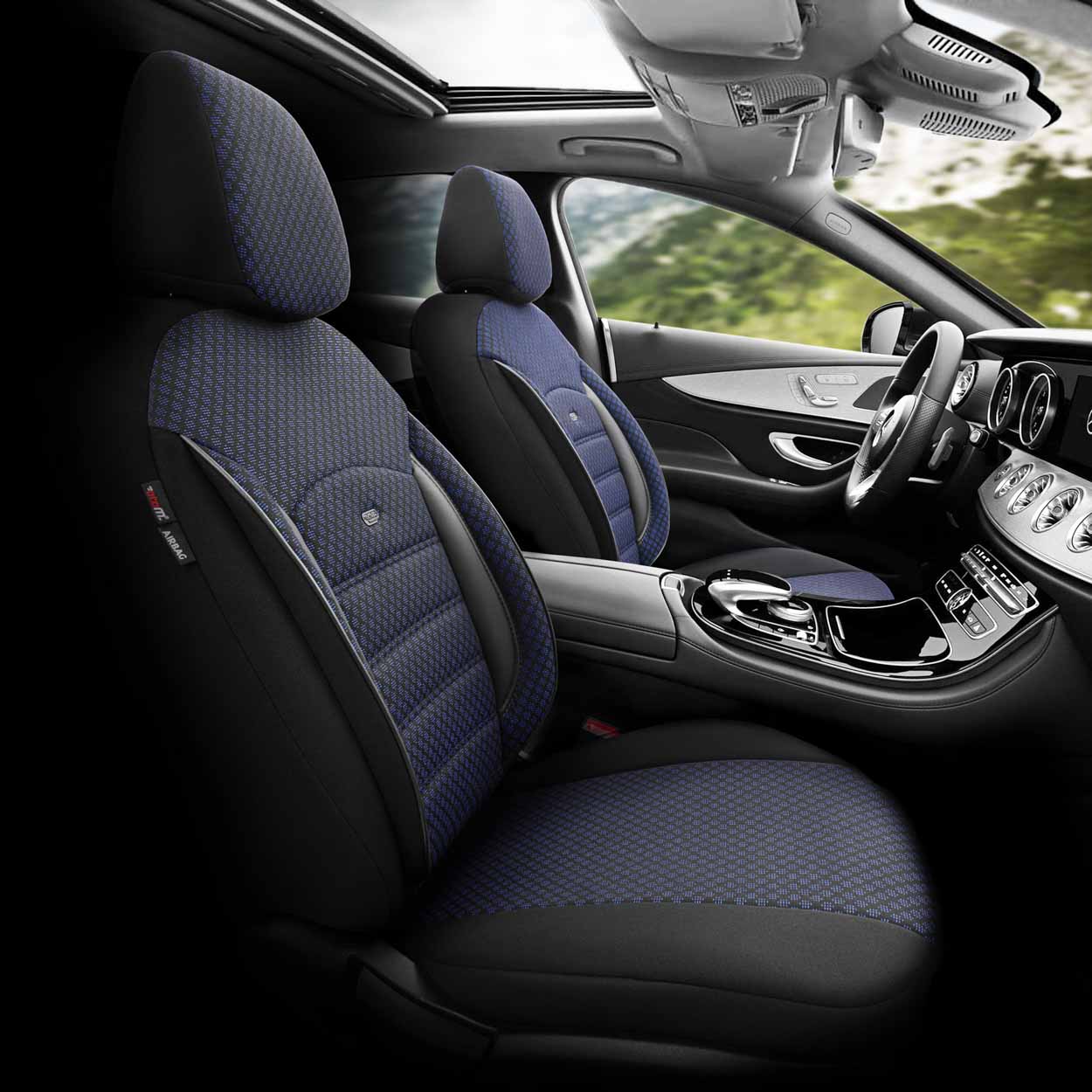 Komplet pokrowców na fotele samochodowe OTOM SPORT PLUS 104 BLUE NZ — ujęcie 10