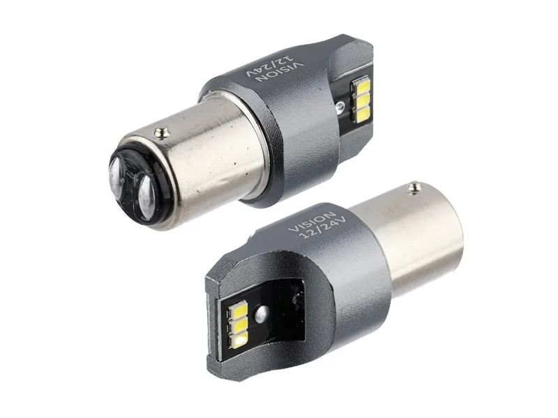 Żarówka BAY15D P21/5W 12V/24V 6x3020 SMD LED CANBUS NONPOLAR biała VISION (2szt.) — ujęcie 3
