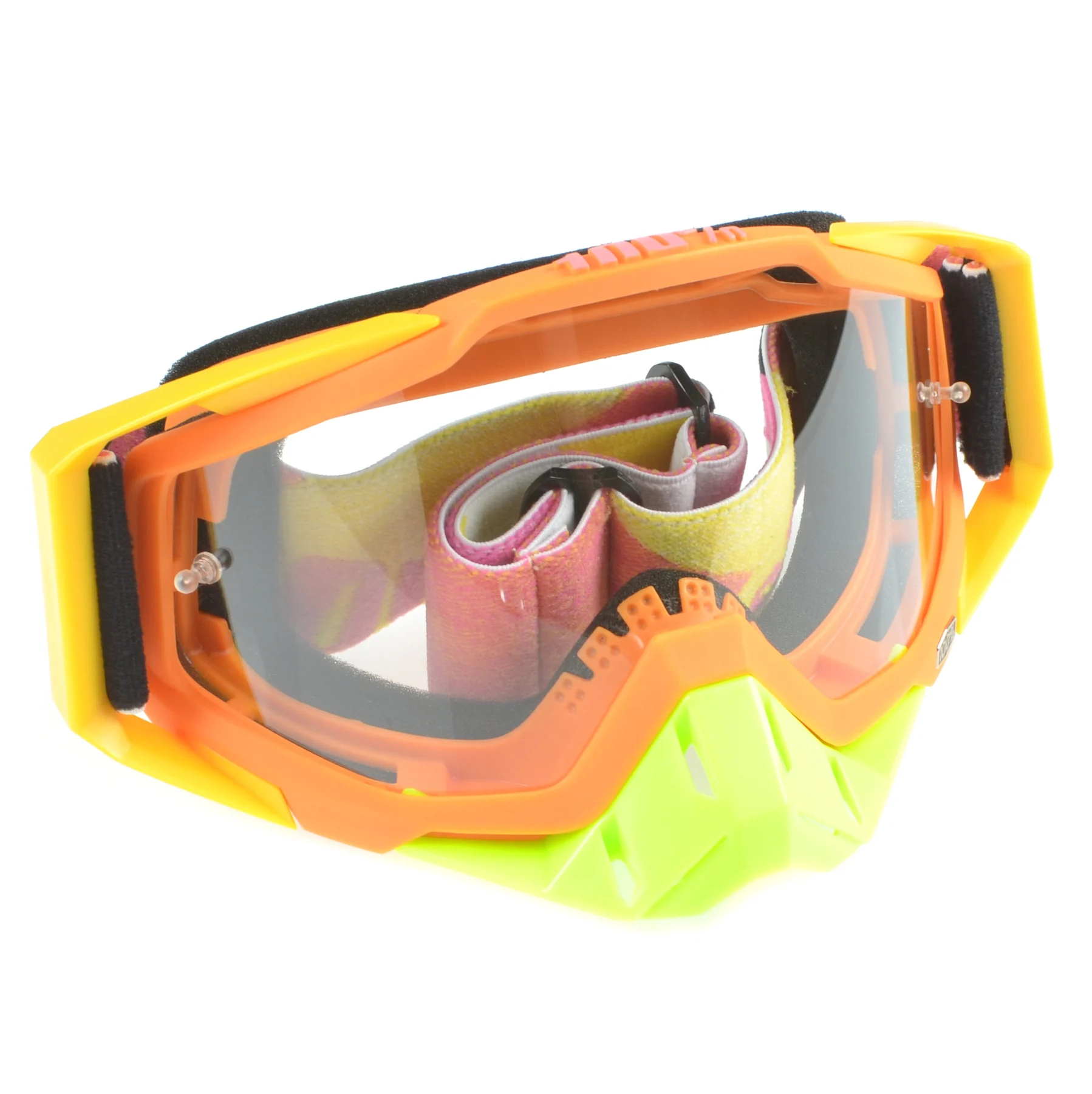 Gogle Replika pomarańczowo żółte transparent lens