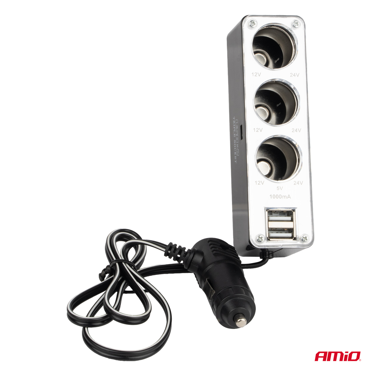 Rozgałęźnik rozgałęziacz zapalniczki SOC3 3+1 USB — ujęcie 2