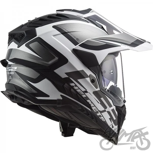 Kask LS2 MX701 Explorer Alter M. Black White — rozmiar M — ujęcie 2