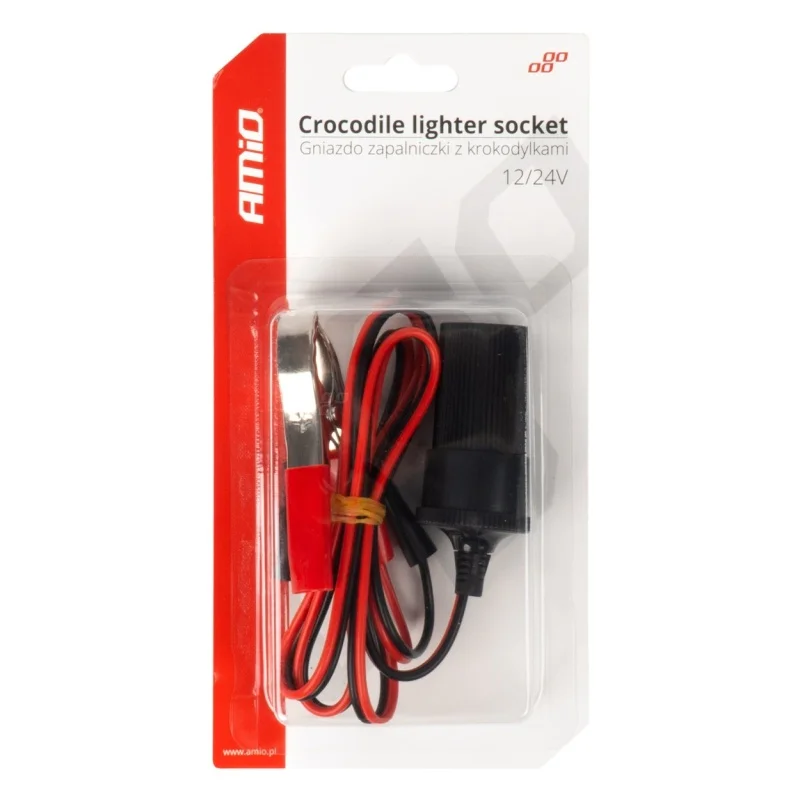 Adapter gniazda zapalniczki z wyjściem na krokodylki 12V 24V 100cm — ujęcie 2