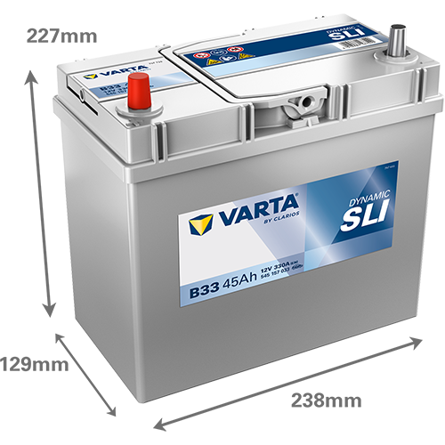 Akumulator 45 Ah 330A 238×129×227/L+ Varta 545157033K262 — ujęcie 2