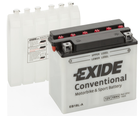 Akumulator 18 Ah 12 V 190A Moto +elek/pra+ EXIDE EB18L-A