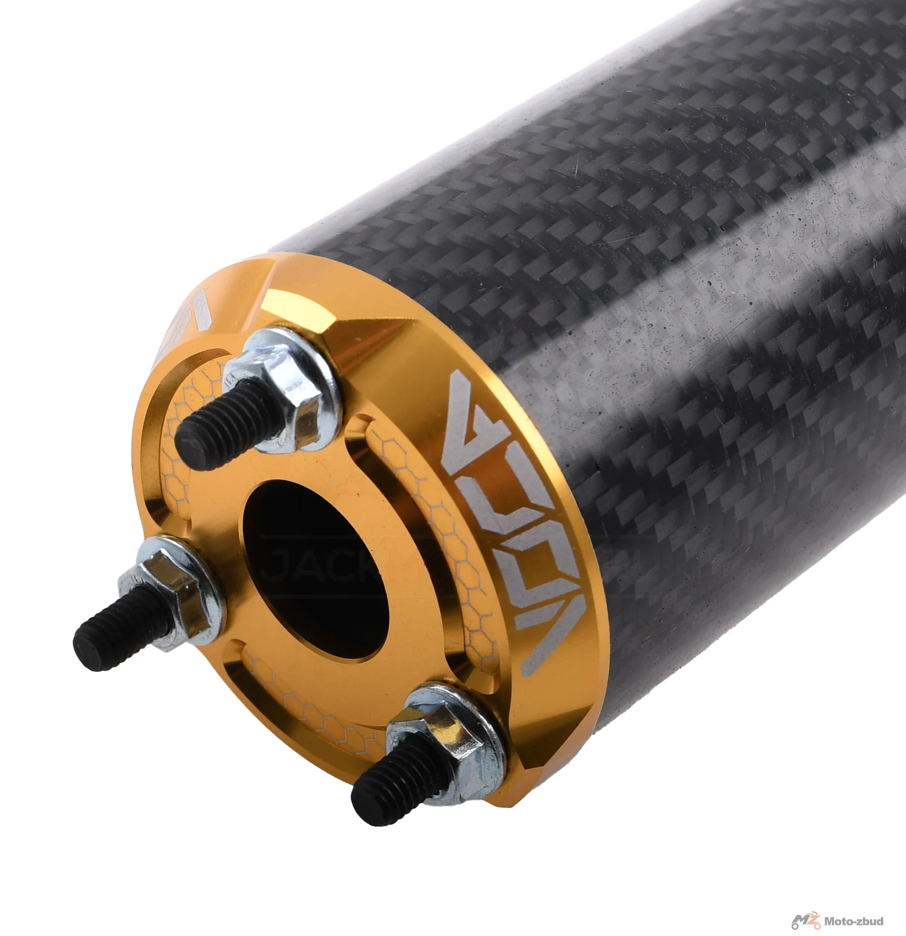 Końcówka wydechu VOCA bestia carbon CNC złota — ujęcie 3