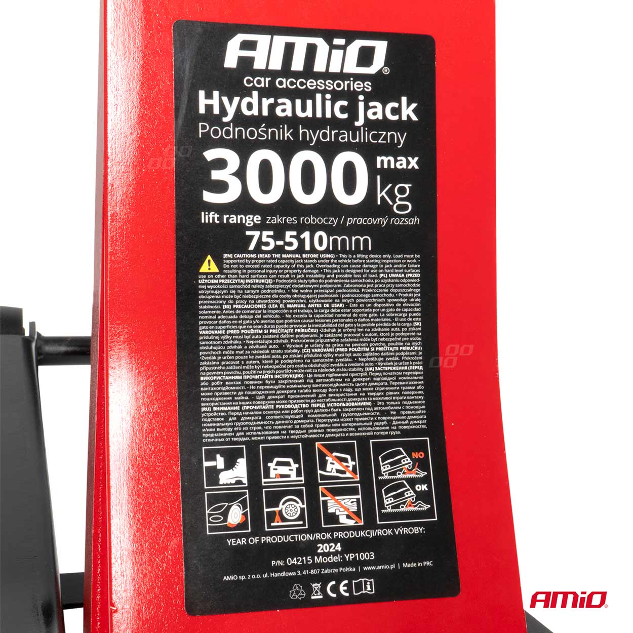 Podnośnik hydrauliczny niskoprofilowy lewarek typu żaba 3T 3000 kg CE 75/510mm — ujęcie 17