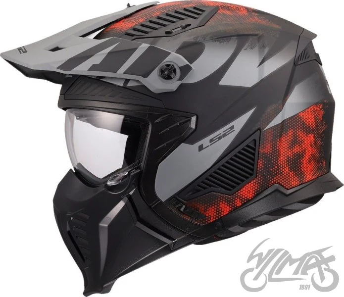 Kask LS2 OF606 Drifter gas Grey Red — rozmiar S — ujęcie 2