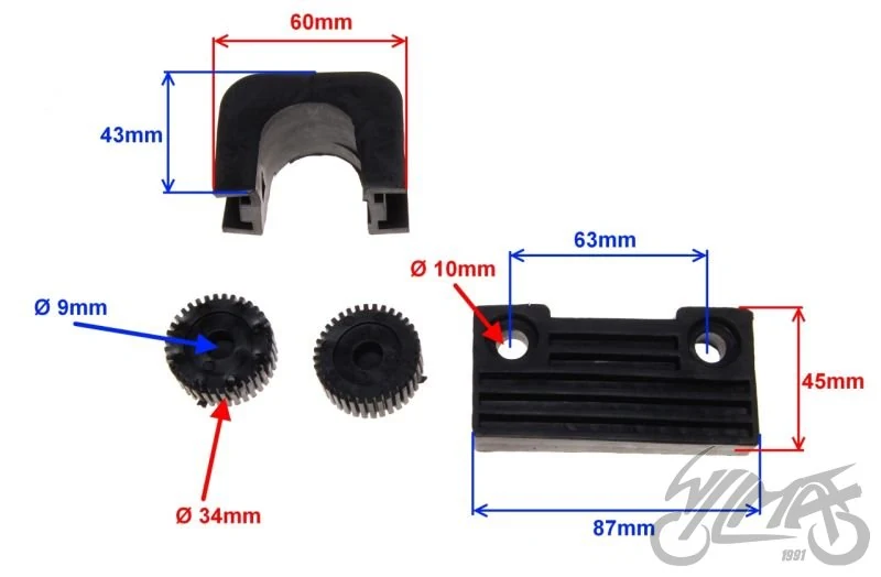 Guma mocowania zbiornika paliw do Suzuki GN125 — komplet — ujęcie 2