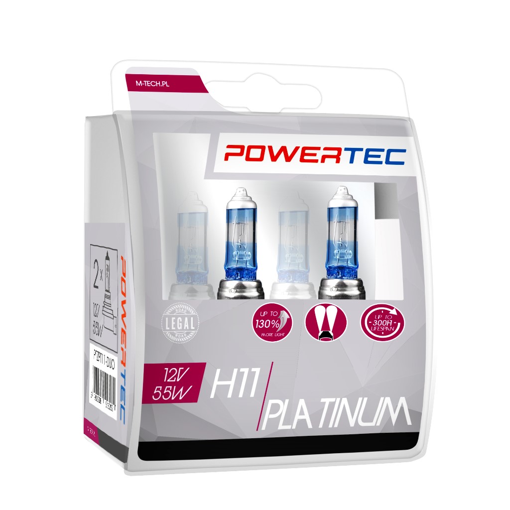 Żarówka halogenowa H11 12 V DUO Power Platinum +130% M-Tech PTZPT11-DUO — ujęcie 3