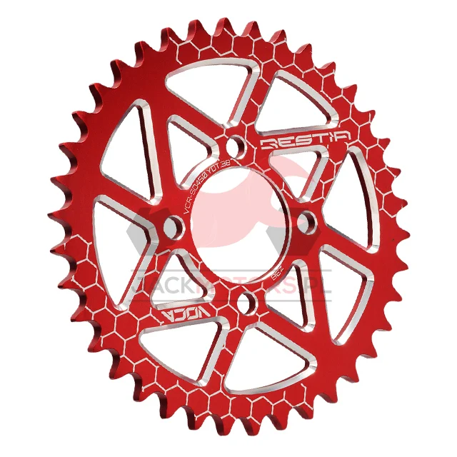 Zębatka tylna VOCA racing aluminium CNC 38Z Yamaha DT 50 · niebieska — ujęcie 3