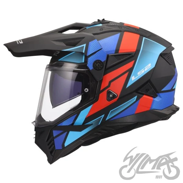 Kask adventure LS2 MX702 Pioneer II Block Black Red Blue — S — ujęcie 2
