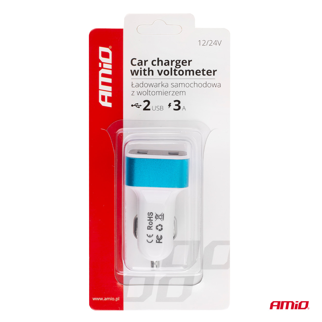Ładowarka samochodowa 2x USB + woltomierz TEST-04 — ujęcie 5