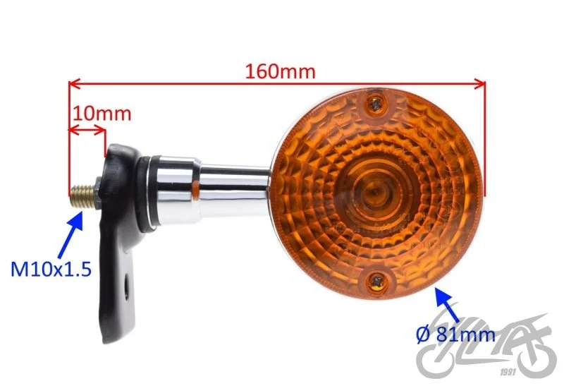 Tylne kierunkowskazy do Suzuki GN125, chrom, BA15S 12 V 10 W — komplet SGN2464 — ujęcie 2