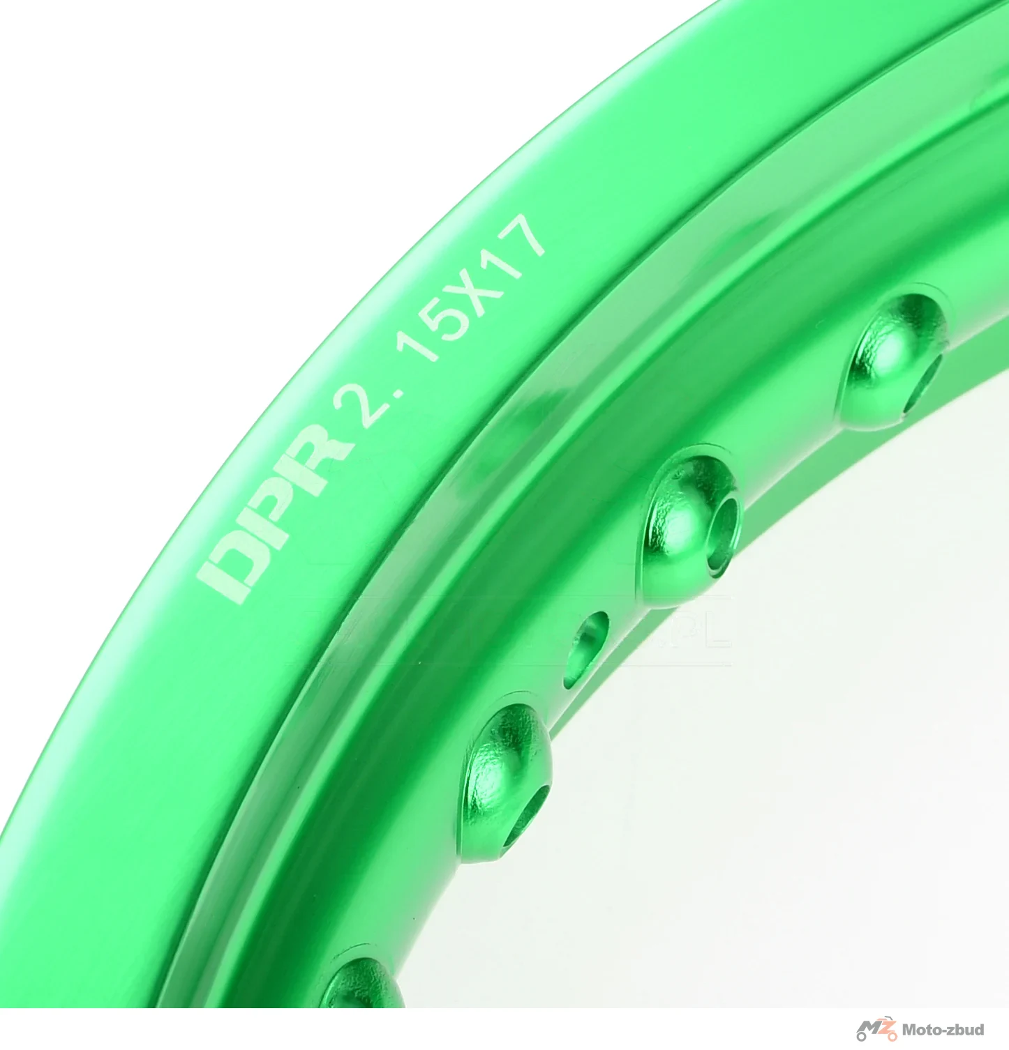 Obręcz koła 2,15 × 17 aluminiowa zielona DPR Classic — ujęcie 2