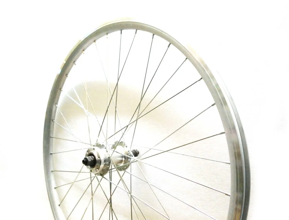 Koło tylne 26'' stożkowe srebrne wolnob. pod tarcz