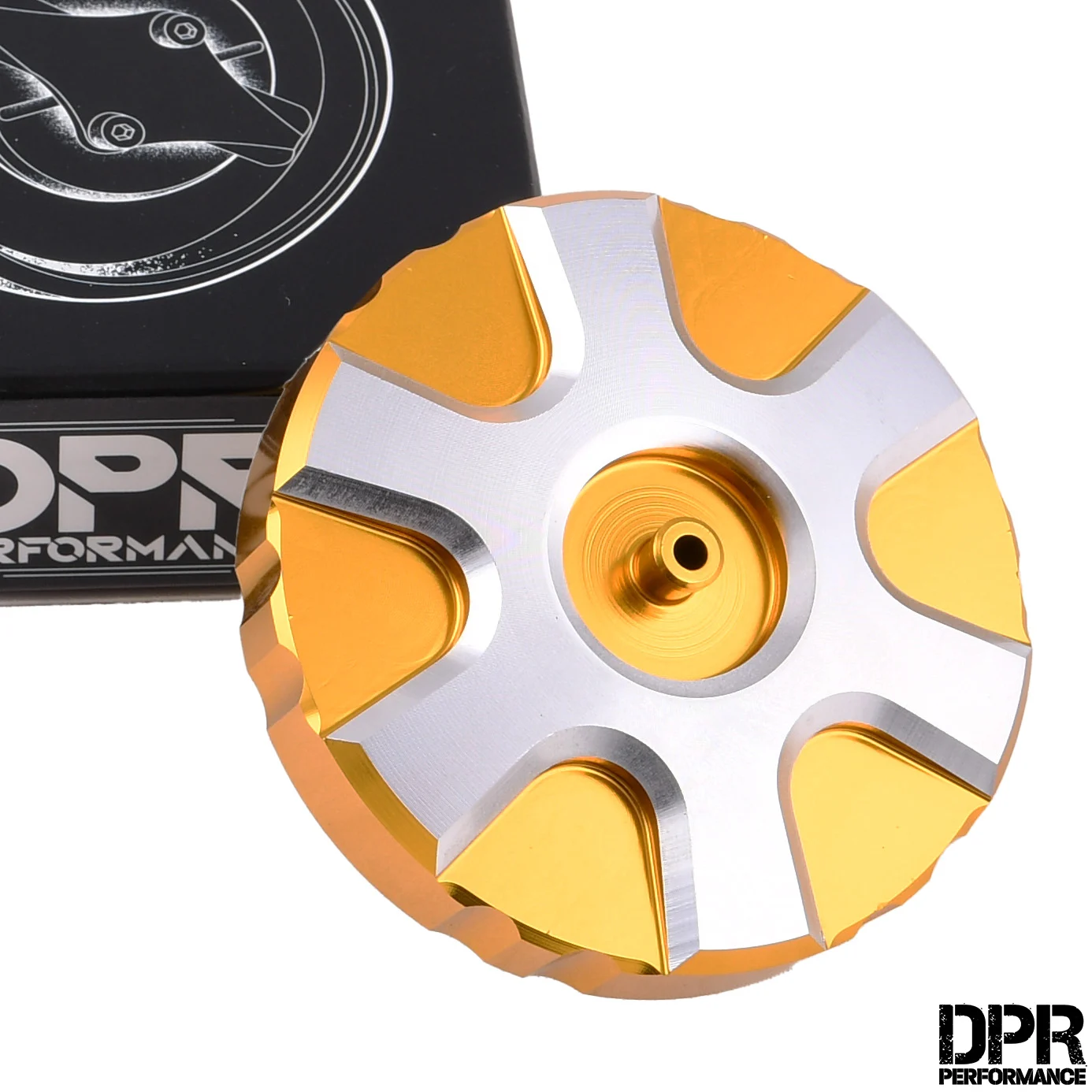 Korek zbiornika paliwa Simson aluminium CNC V7 złoty DPR Performance — ujęcie 1