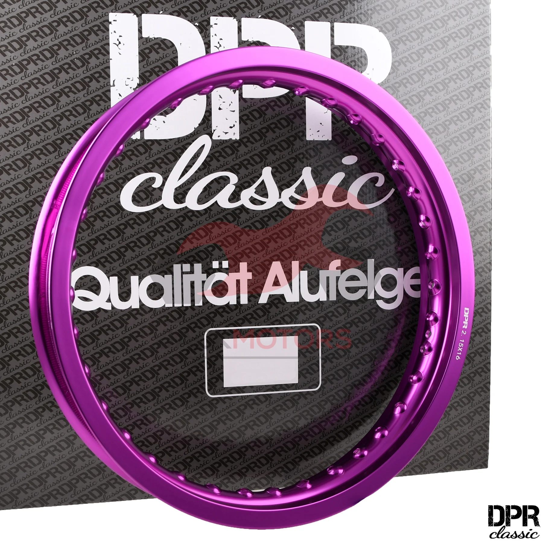 Obręcz koła Simson MZ ETZ 2,15 × 16 aluminiowa fioletowa DPR Classic — ujęcie 1