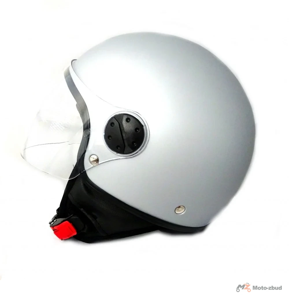 Kask Ferro 803 l z szybą bez szczęki srebrny mat M — ujęcie 3