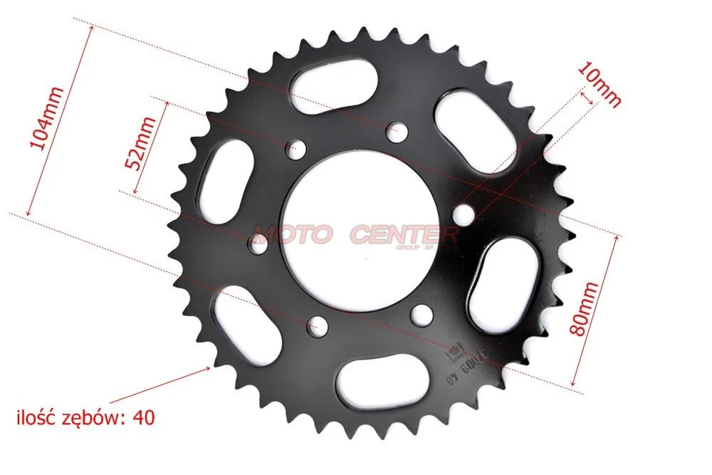 Zębatka tył 520 40Z 80 mm Polaris Scrambler 500 — ujęcie 2