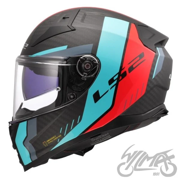 Kask LS2 FF811 Vector II C Grid Red Cyan — rozmiar XXL — ujęcie 2