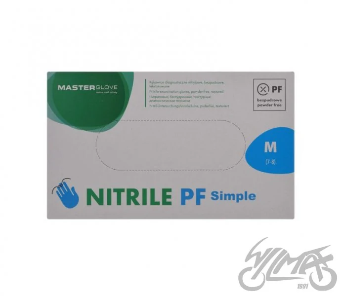 Rękawice nitrylowe Master Glove M — niebieskie, 100 szt. — ujęcie 1