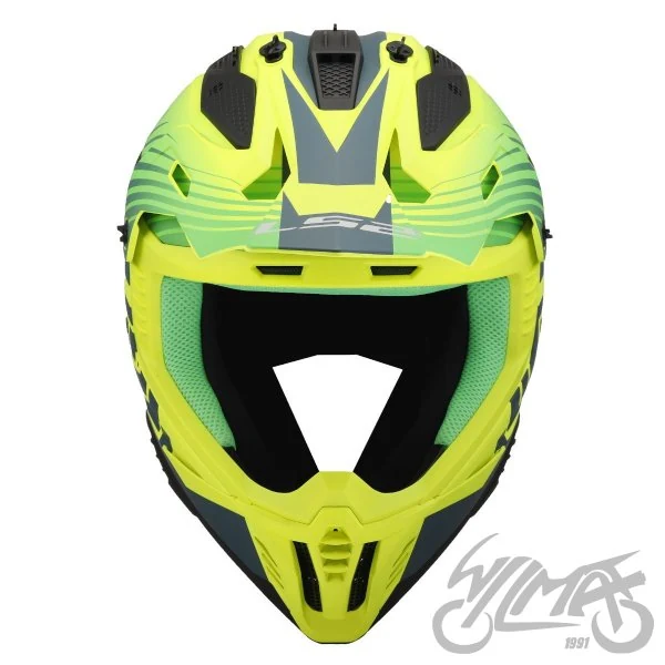 Kask LS2 MX708 Fast II Duck Matt Hi-Vis Green Yel — M — ujęcie 3