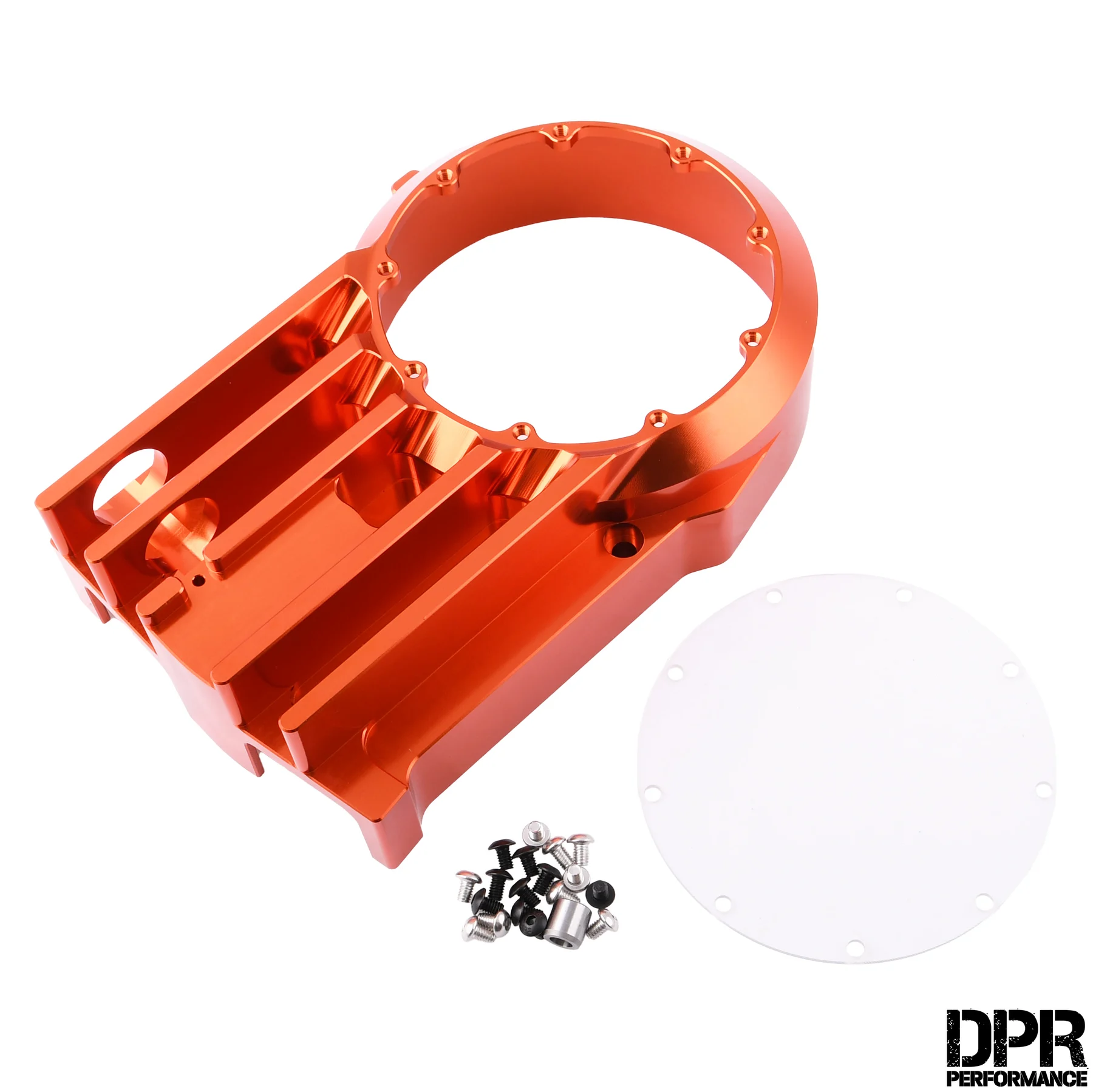 Pokrywa silnika prawa DPR Performance CNC Clear do Simson S51, SR50 — pomarańczowa — ujęcie 2