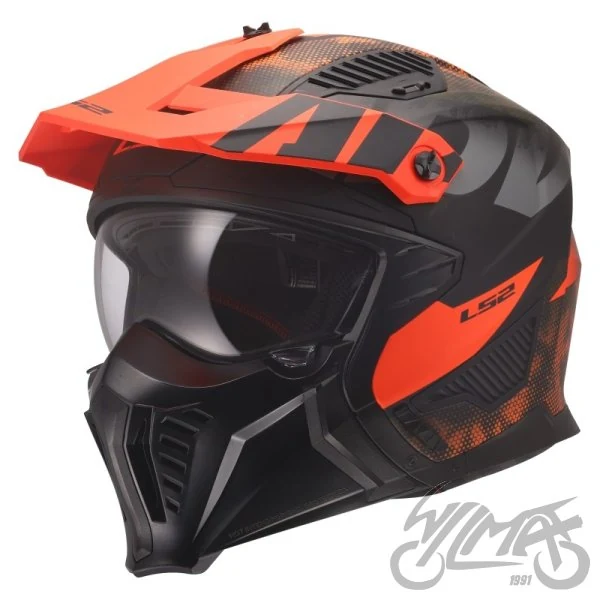 Kask LS2 OF606 Drifter gas Grey Orange — rozmiar M — ujęcie 1