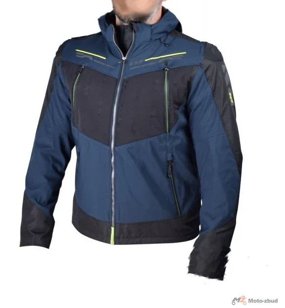 Kurtka motocyklowa LS2 Zirconium — niebieski / czarny / żółty Hi-Vis, XL