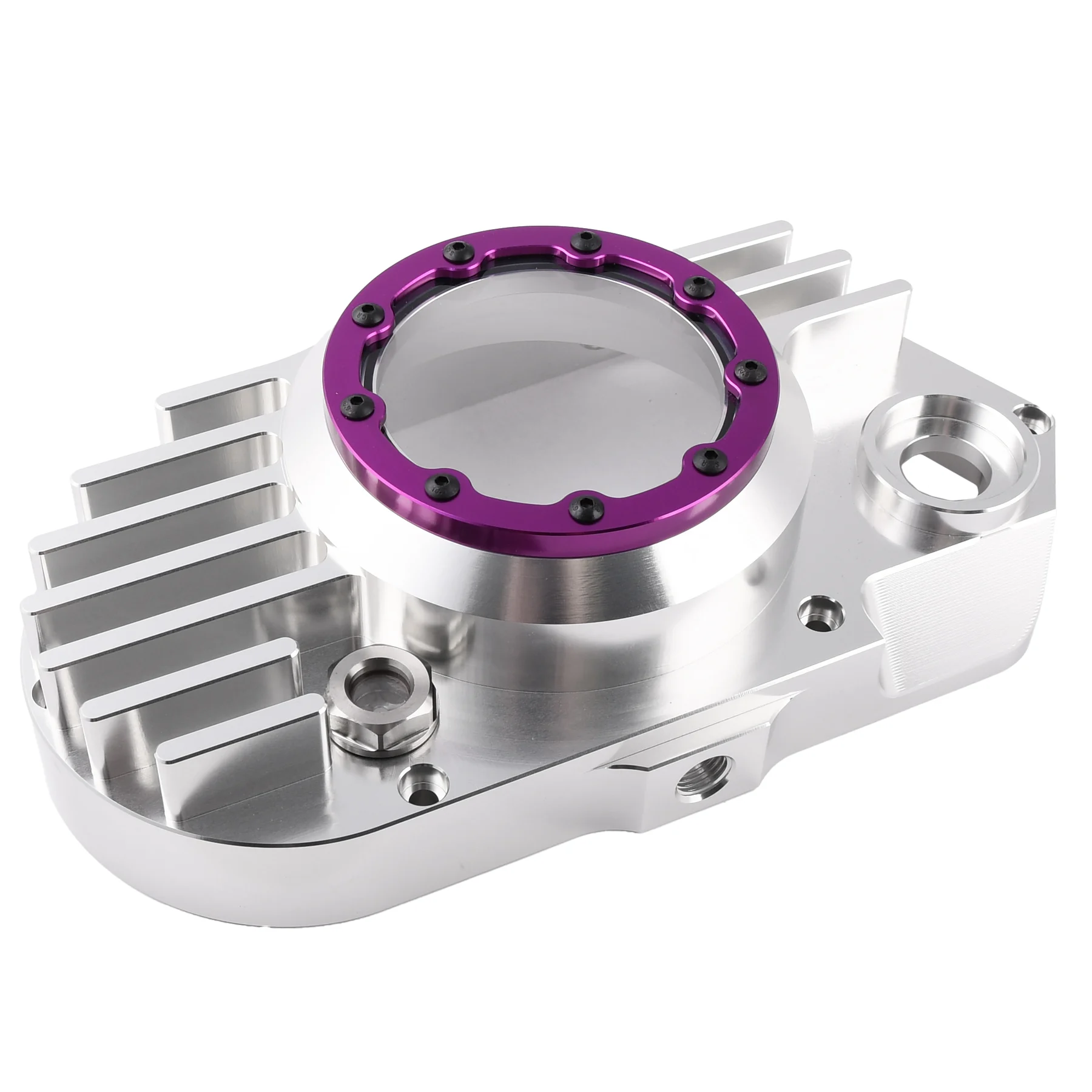 Pokrywa silnika Simson S51 SR50 lewa aluminium CNC clear fioletowy + śruby DPR Performance — ujęcie 7