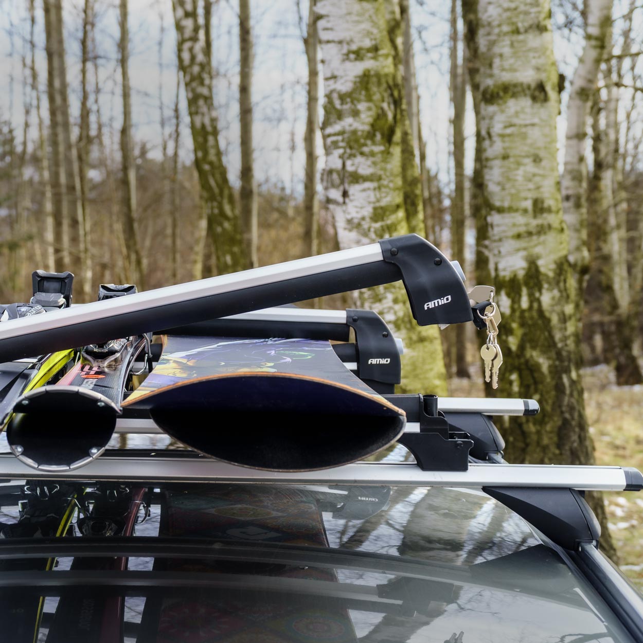 Bagażnik dachowy na narty snowboard krótki 570 mm SSR-01S — ujęcie 14