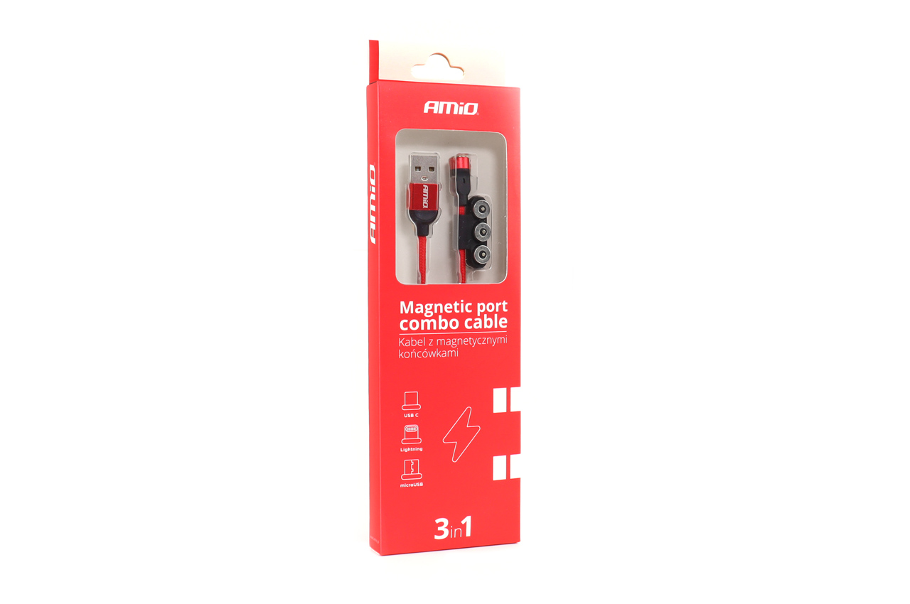 Kabel USB magnetyczny 3w1 na Lightning USB-C micro USB 1 m UC-8 — ujęcie 4