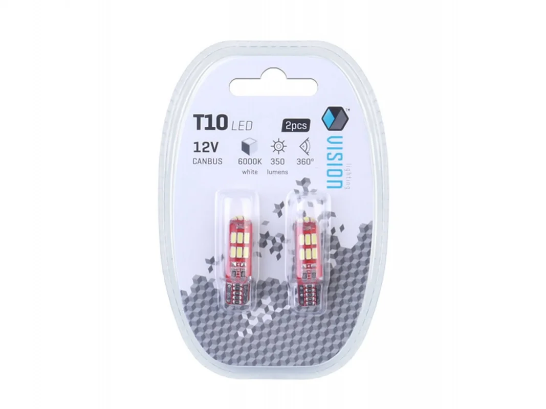 Żarówka W5W T10 12V 15xLED SMD3014 CANBUS silikon biała VISION (2szt.) — ujęcie 2