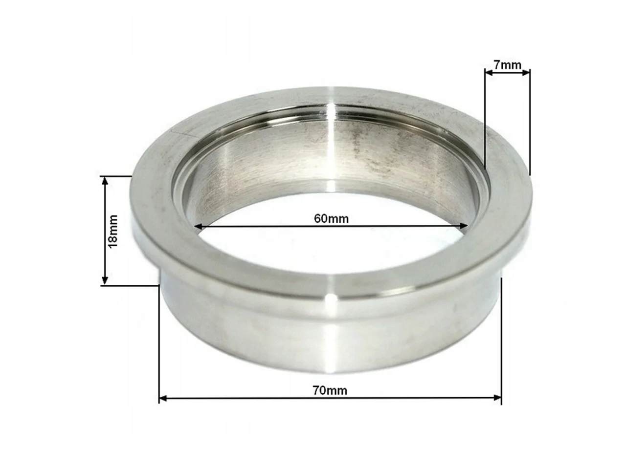 OBEJMA OPASKA V-BAND 2.5" 63mm z flanszą centrującą do rur wydechu — ujęcie 5