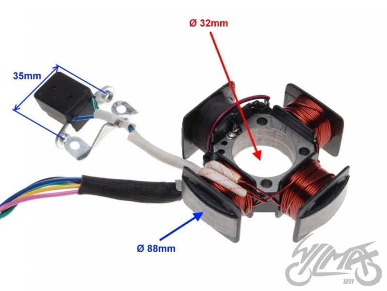 Stator 4 cewek do Romet Zetka — ujęcie 2