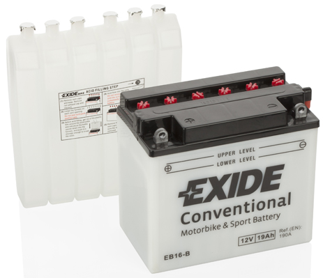 Akumulator 19 Ah 12 V 190A Moto +elek/lew+ EXIDE EB16-B