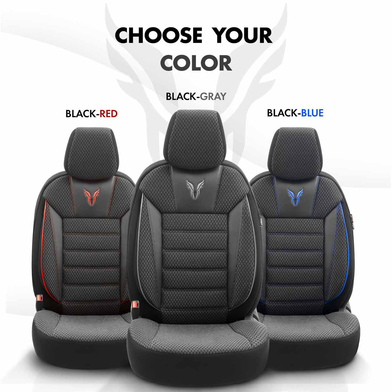 Komplet pokrowców na fotele samochodowe OTOM TORO 902 BLACK/SMOKED NZ — ujęcie 10