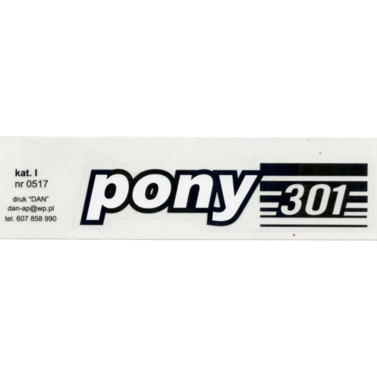 Naklejka Romet pony 301 biało czarna PL — ujęcie 1