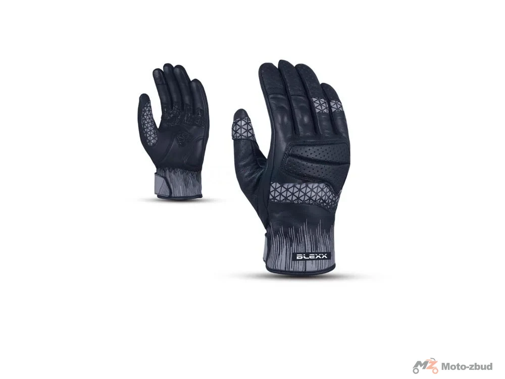 Rękawice motocyklowe skórzane Blexx CE-4171 czarne/szare 3XL