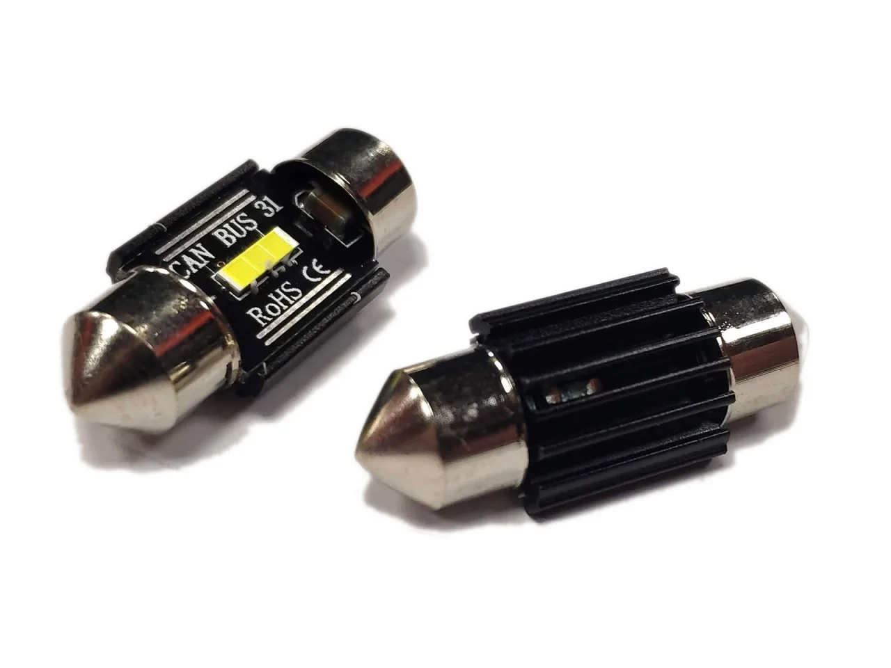 Żarówka rurkowa SV8.5 12V/24V 31mm SMD UltraBright 1860 Festoon CANBUS bipolarna biała AMIO (2szt.) — ujęcie 3