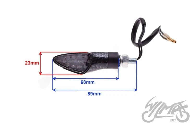 Kierunkowskazy LED carbon, biały klosz 12 V 1 W — para AM1371 — ujęcie 2