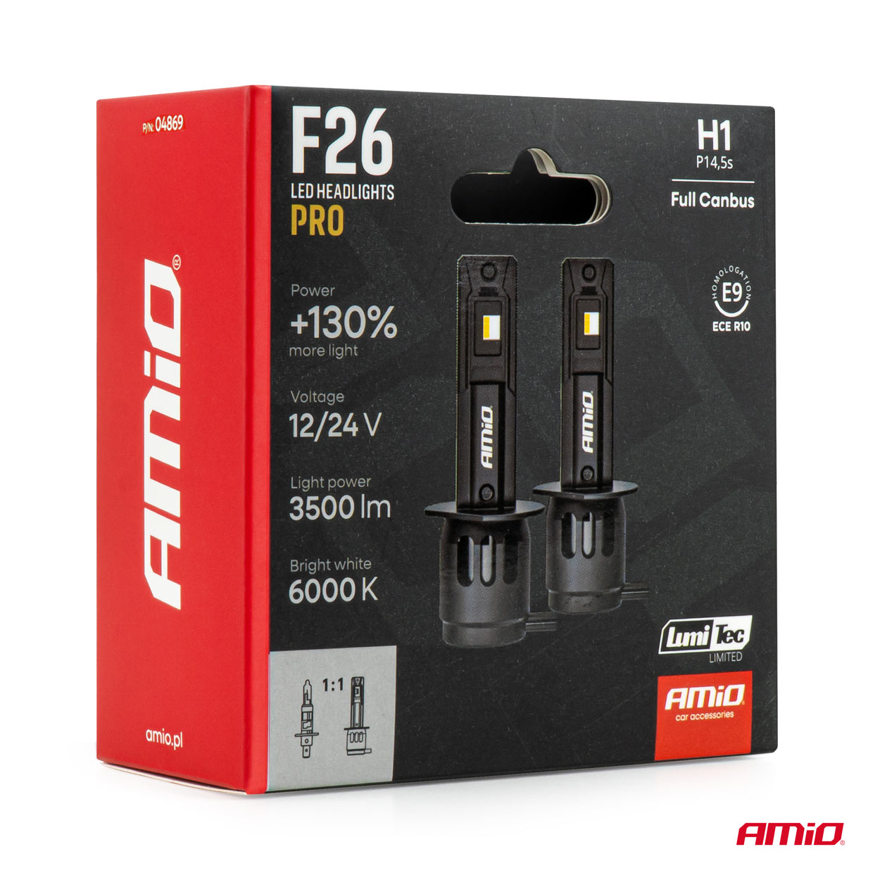 Żarówki samochodowe LED F26 PRO LumiTec LIMITED +130% DUO FULL CANBUS H1 12 V 24 V — ujęcie 7