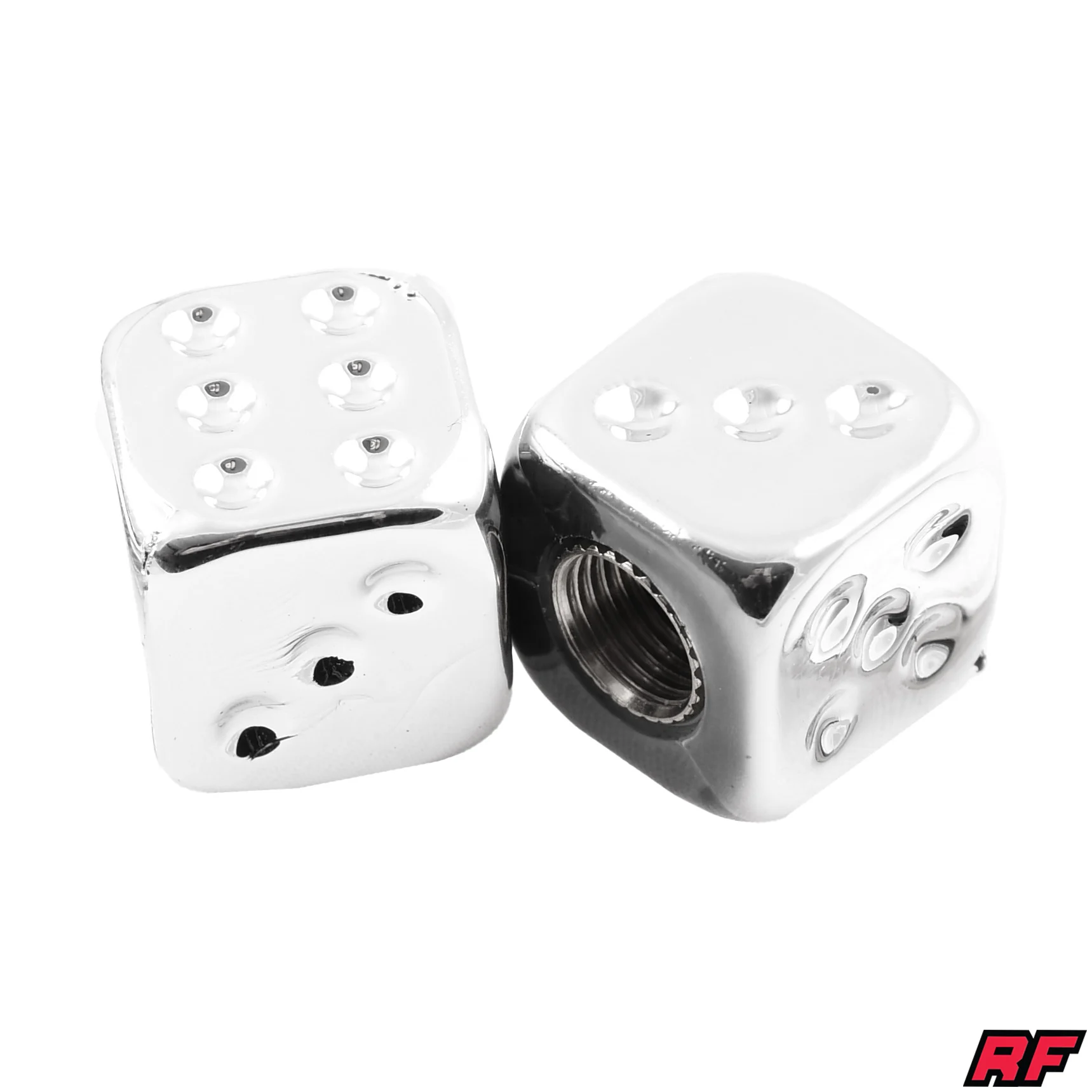 Nakrętka wentyla Racing Force dice V2 srebrna 2szt — ujęcie 1