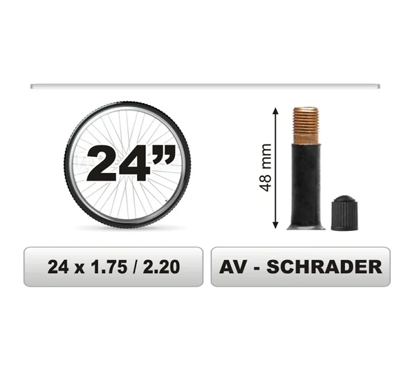DĘTKA ROWEROWA rozmiar 24 x 1,75 / 2,20 AV - SCHRADER