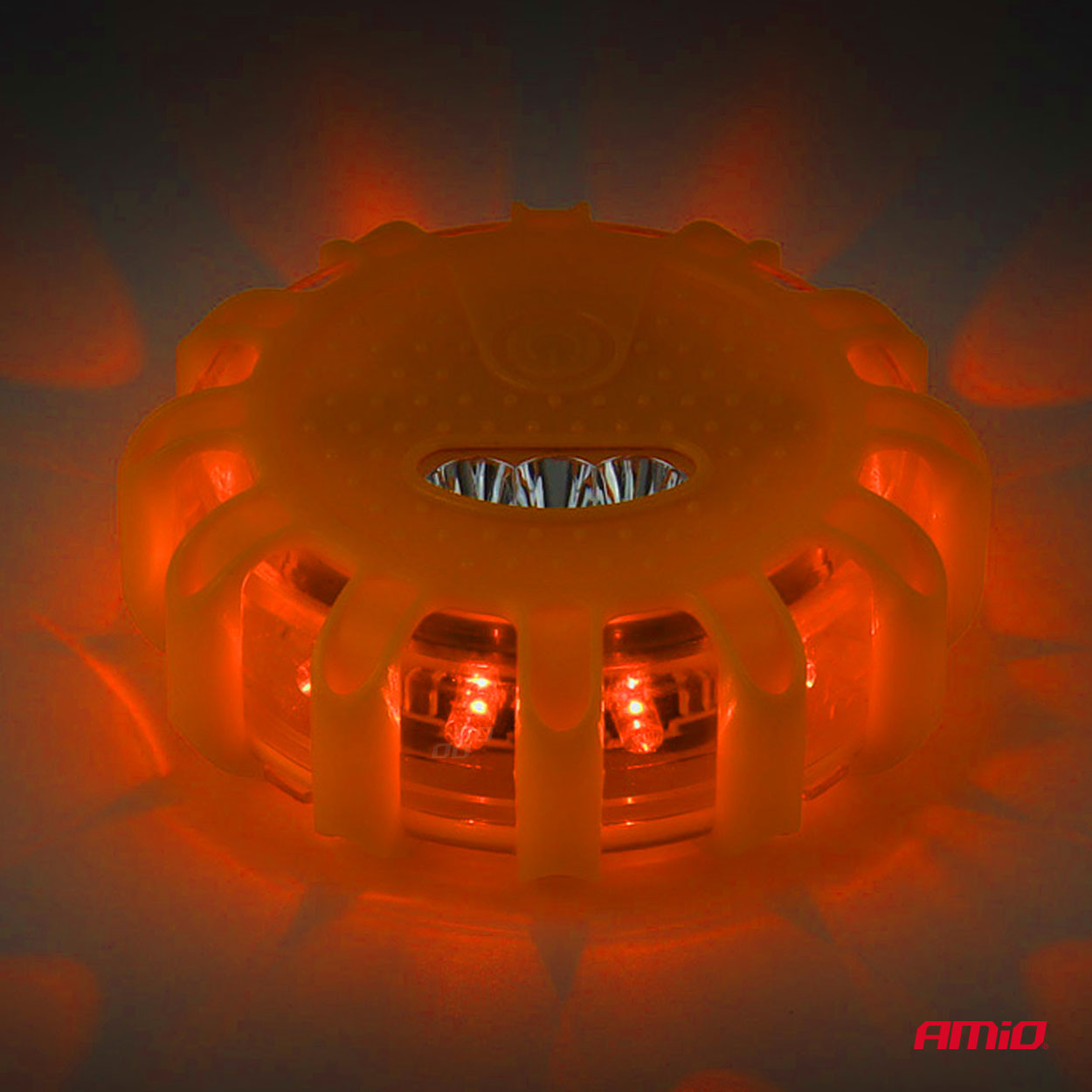 Lampa ostrzegawcza awaryjna z funkcją latarki 3xAAA IP65 12SMD + 3SMD światło pomarańczowe — ujęcie 7